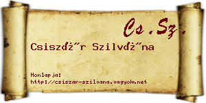 Csiszár Szilvána névjegykártya